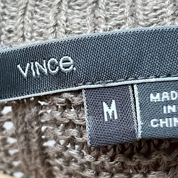 Vince. 100% Linen Sweater Loose Knit Long Sleeve Brown Medium Women's - Picture 7 of 8